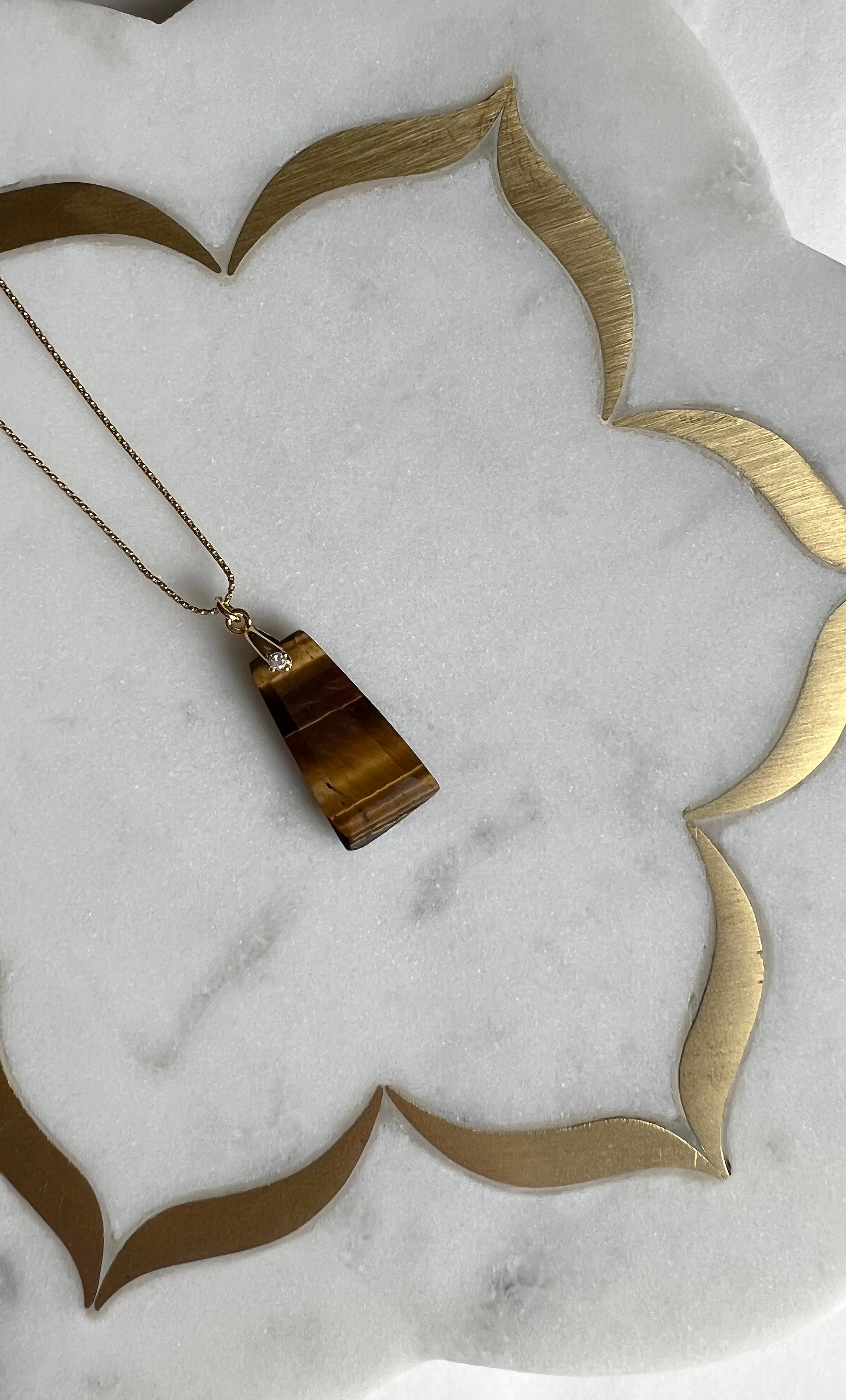 The Tunik Blessing Stone Necklace - Tigers Eye