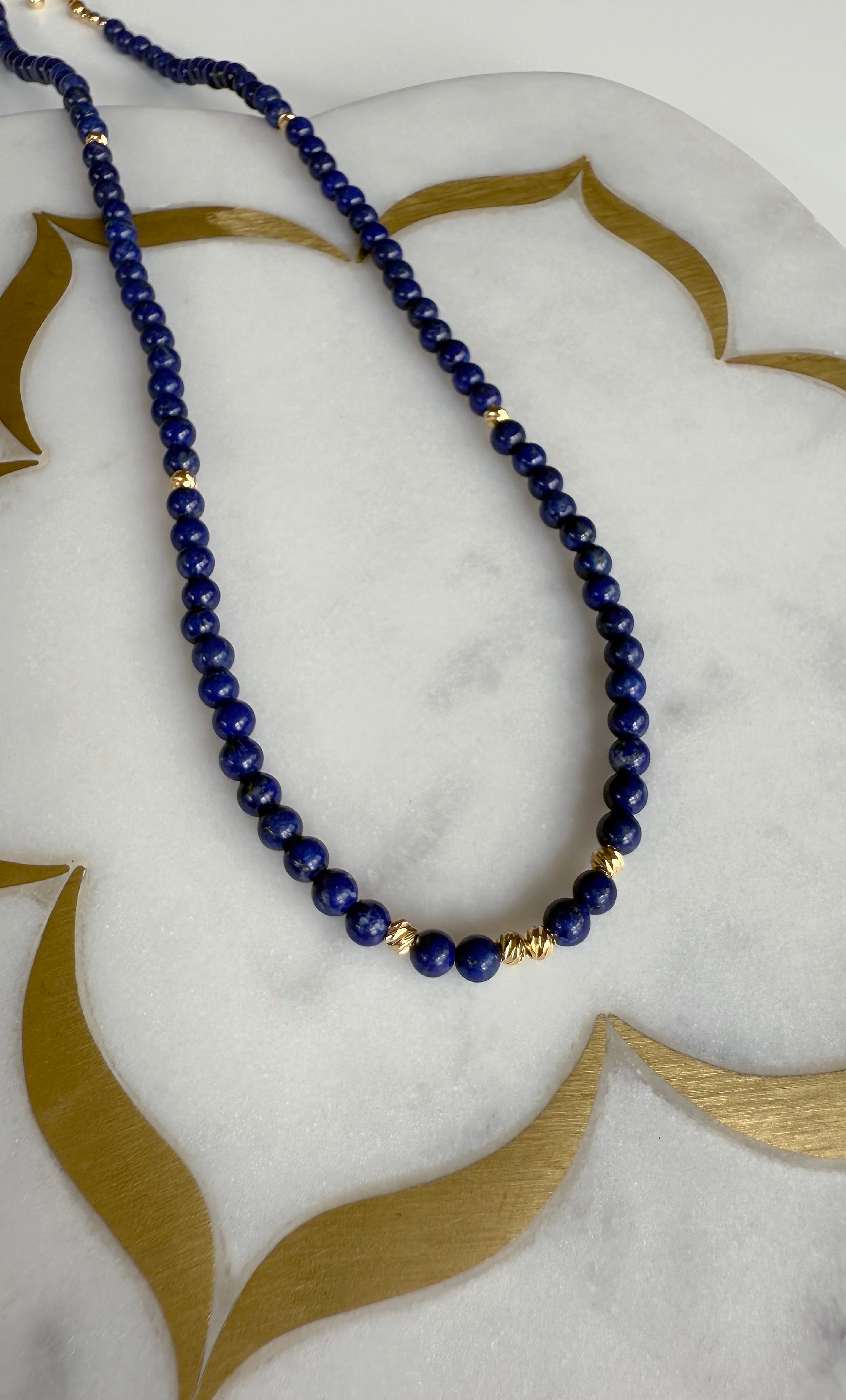 The Tunik Night Swims Lapis Lazuli Beaded Necklace