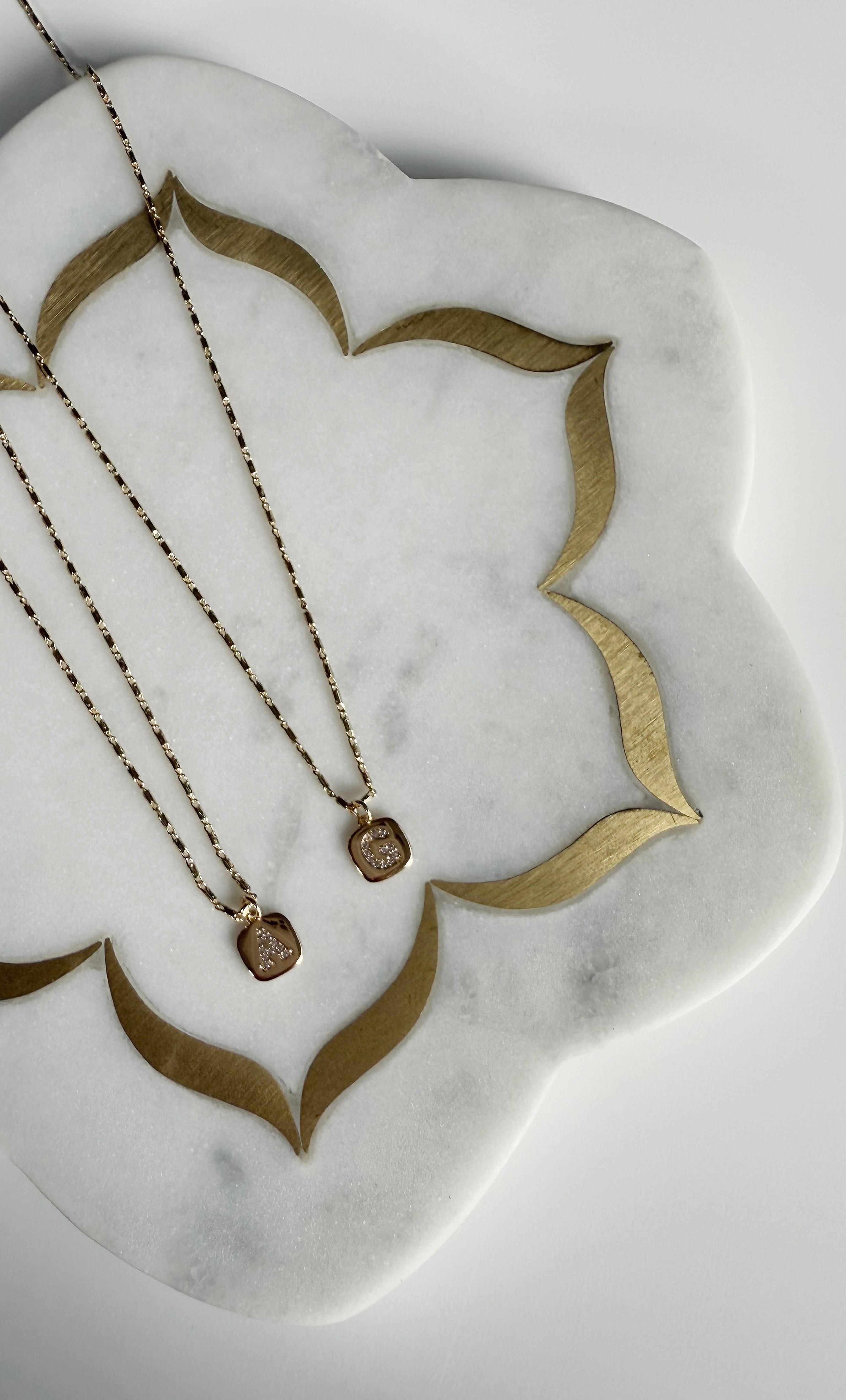 The Tunik Initials Charm Medallion Necklace