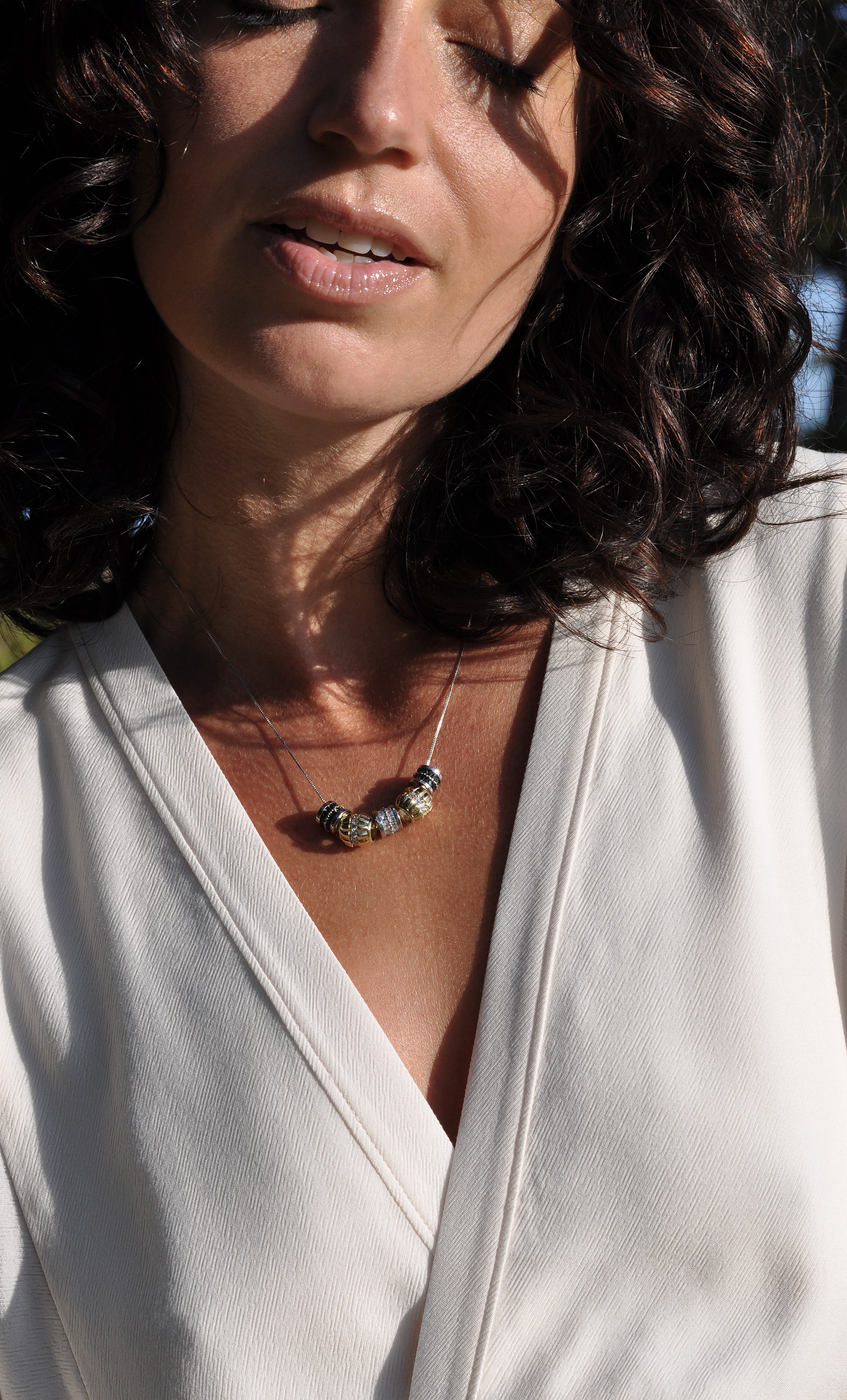 The Tunik Jewel's of the Night Necklace - White Gold Fill