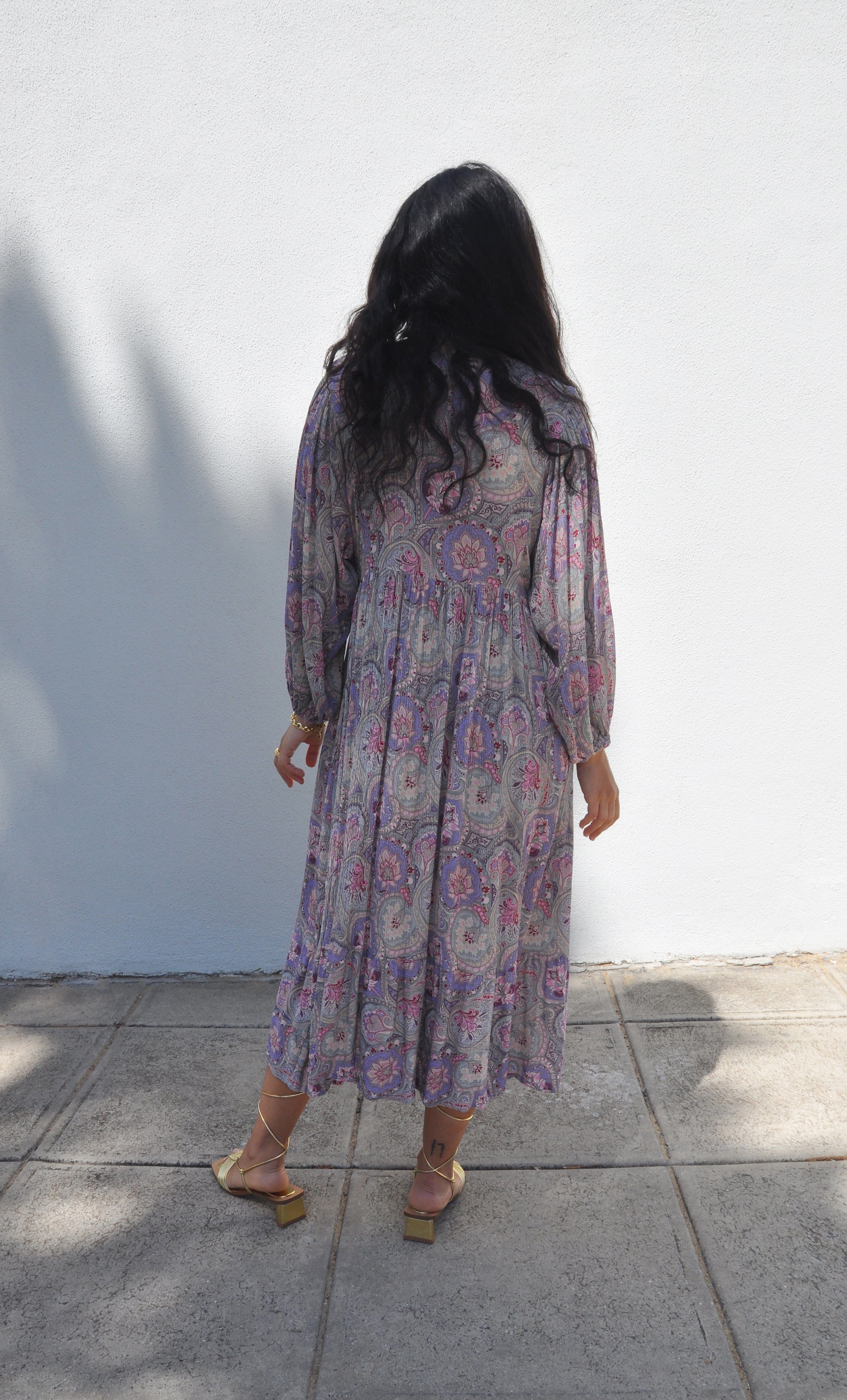 The Tunik Harper midi dress - Pastel Paisley Print