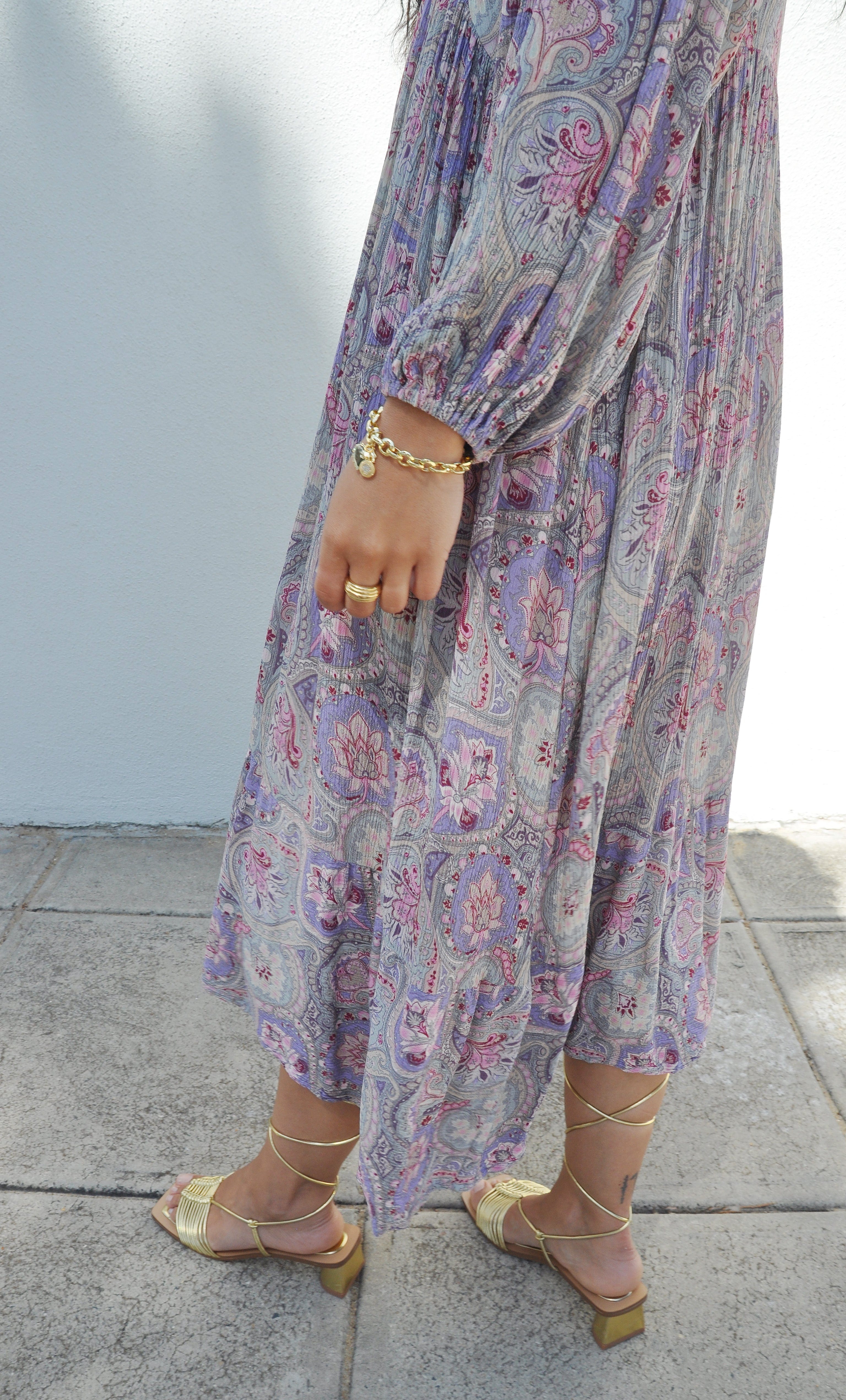 The Tunik Harper midi dress - Pastel Paisley Print